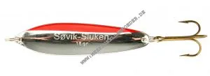 Søvik Sluken Blinker 82mm 24g Silber mit rotem Streifen