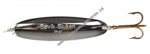 Søvik Sluken Blinker 60mm 14g Silber mit schwarzem Streifen