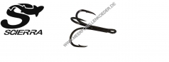 Scierra Treble Tube Hooks Drillinge Gr. 6 Black