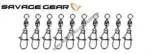 Savage Gear EggSnap Swivel Größe S 22 kg , Wirbel mit Federstahl Einhänger und großem runden Auge