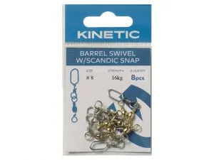 Kinetic Barrel Swivel Scandic Snap - Size 8 / 16kg
