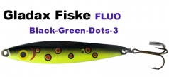 Fluo Wobbler 90mm 20g Schwarz/Fluo Gelb mit roten Punkten