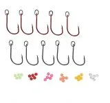 Savage Gear S1 Single Hook Kit Einzelhaken Gr.4/0 10 Stück ( 5x schwarz, 5x rot )