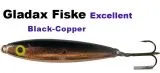 Excellent Wobbler 68mm 12g Schwarz / Kupfer chrom