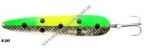 Grizzly Big Salmon 150mm gr&uuml;n / fluogelb / silber mit schwarzen Punkten
