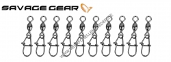 Savage Gear EggSnap Swivel Größe S 22 kg , Wirbel mit Federstahl Einhänger und großem runden Auge