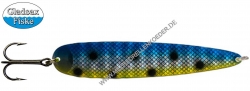 Gladsax ISMO Giant 195mm blau / silber / gelb Reflex mit Punkten Rückseite Kupfer