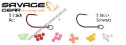 Savage Gear S1 Single Hook Kit Einzelhaken Gr.3/0 10 Stück ( 5x schwarz, 5x rot )