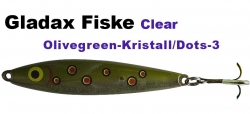 CLEAR Wobbler 68mm 12g Olivegrün / Transparent rote Punkte