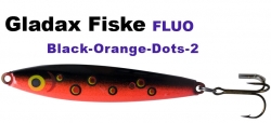 Gladsax Fluo Wobbler 68mm 12g Schwarz / Fluo Rot mit Punkten