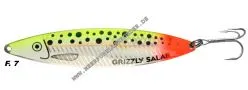 Grizzly Salar Gr. M 130mm fluogelb / weiss mit fluorotem Schwanz 2808