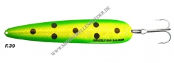 Grizzly Big Salmon 150mm neongrün / gelb mit schwarzen Punkten